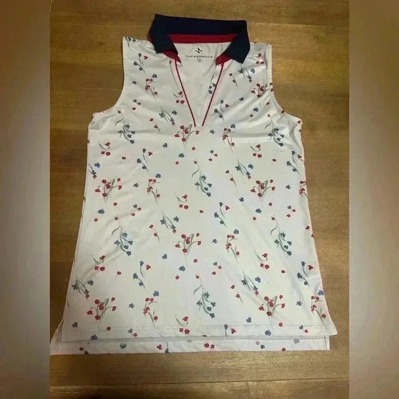 Tuckernuck Sport Hyannis Floral Sleeveless Polo - Picture 2 of 10
